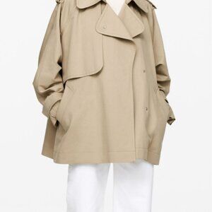 ARKET Short Trench Coat- beige linen blend